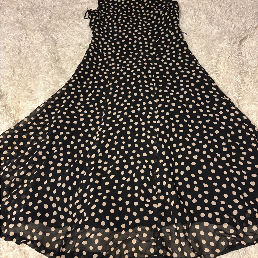 Jones New York Black and Cream Silk Dress
